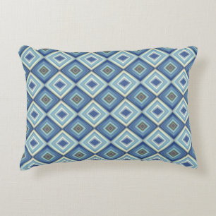 Blue Diamond Pattern Accent Kussen