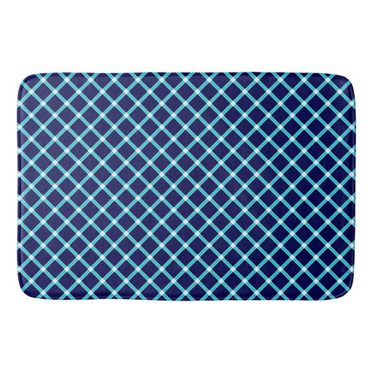 Blue Diamond Pattern Bath Mat (Voorkant)