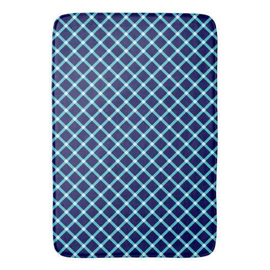 Blue Diamond Pattern Bath Mat (Voorkant Verticaal)