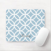 Blue Diamond Pattern Personalized Mousepad Muismat (Met muis)