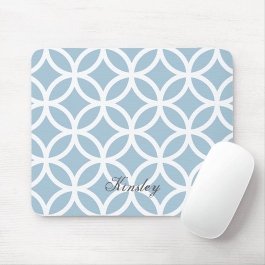 Blue Diamond Pattern Personalized Mousepad Muismat (Met muis)
