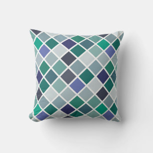 Blue Diamond Pattern Pillow Kussen
