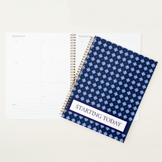 Blue Diamond Pattern Professionele Planner (Display)