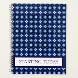 Blue Diamond Pattern Professionele Planner