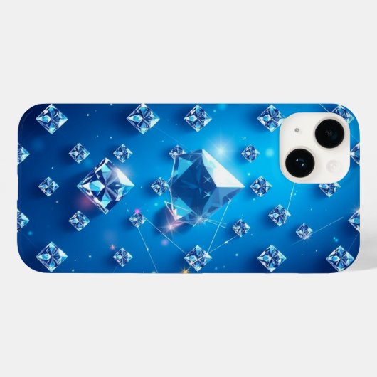 Blue Diamond Pattern – Stijlvol mobiel Case-Mate iPhone Case (Achterkant (horizontaal))