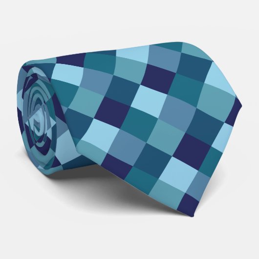 Blue Diamond Pattern-Stropdas Stropdas (Opgerold)