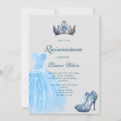 Blue Diamond Queen Exclusieve Quinceañera Kaart (Voorkant)