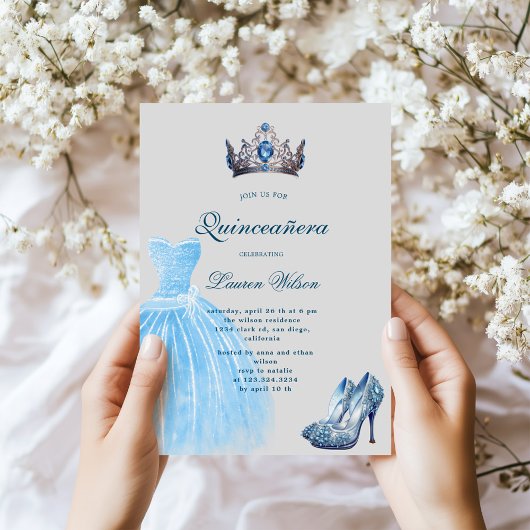 Blue Diamond Queen Exclusieve Quinceañera Kaart