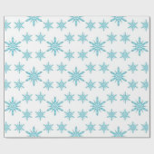 Blue Diamond Snowflake Pattern Cadeaupapier (Vlak)