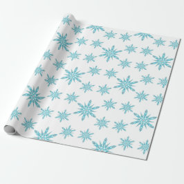 Blue Diamond Snowflake Pattern Cadeaupapier
