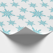 Blue Diamond Snowflake Pattern Cadeaupapier (Hoek)