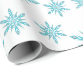 Blue Diamond Snowflake Pattern Cadeaupapier (Rol Hoek)