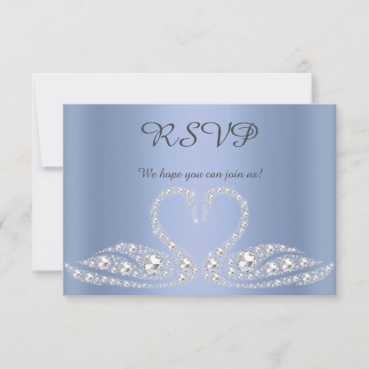 Blue Diamond swan all event rsvp response Kaartje (Voorkant)