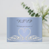 Blue Diamond swan all event rsvp response Kaartje (Staand voorkant)
