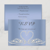 Blue Diamond swan all event rsvp response Kaartje (Voorkant / Achterkant)