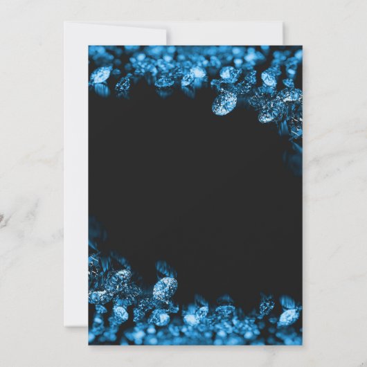 Blue Diamond verjaardagsfeestje uitnodigen Kaart (Achterkant)