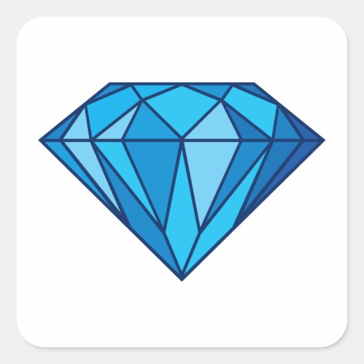 Blue Diamond Vierkante Sticker (Voorkant)