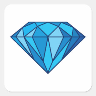 Blue Diamond Vierkante Sticker