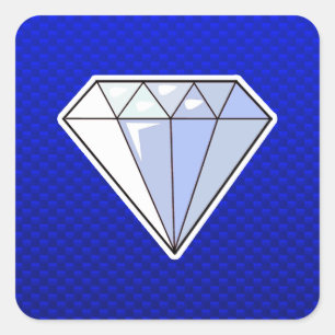 Blue Diamond Vierkante Sticker