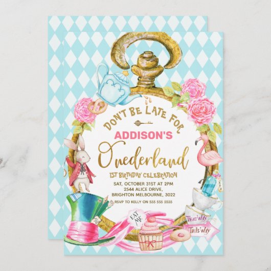 Blue Diamond Watch Alice in Onederland Kaart (Voorkant / Achterkant)