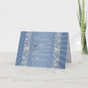 Blue Diamond Wedding Jubileum Kaart
