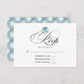 Blue Diamond Wedding RSVP Kaart (Voorkant / Achterkant)