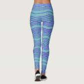 Blue Diamonds Handgemaakte Yogabroek Stretch Leggi Leggings (Achterkant)