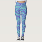 Blue Diamonds Handgemaakte Yogabroek Stretch Leggi Leggings (Voorkant)