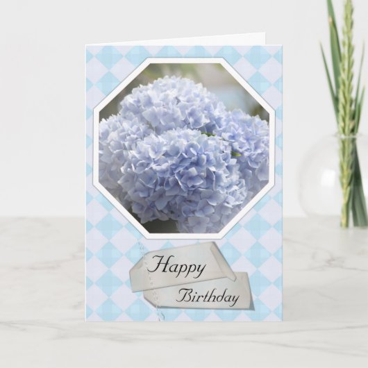 Blue Diamonds Hydrangea Flowers Kaart (Voorkant)