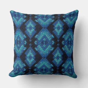Blue Diamonds Mozaïek Tegels Patroon Sierkussen