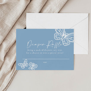 Blue Diaper Raffle Boho Baby shower Kaart Notitiekaartje