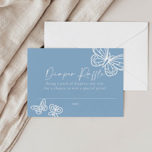 Blue Diaper Raffle Boho Baby shower Kaart Notitiekaartje