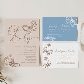 Blue Diaper Raffle Boho Baby shower Kaart Notitiekaartje