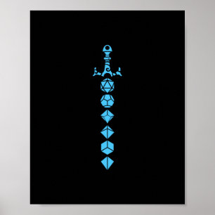 Blue Dice Sword van het Paladin Poster