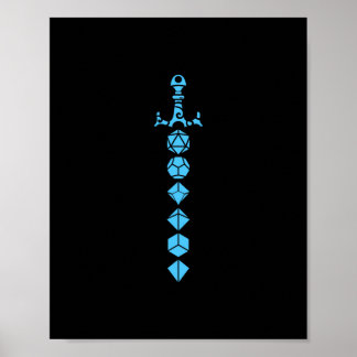 Blue Dice Sword van het Paladin Poster