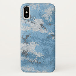 Blue Digi Camo iPhone X Hoesje
