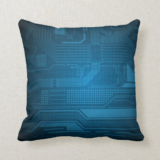 Blue Digital Binary Code Technology Pillow Kussen