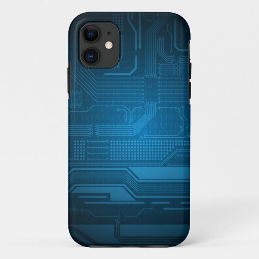 Blue Digital Binary Code Technology Style Case-Mate iPhone Case (Achterkant)
