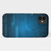 Blue Digital Binary Code Technology Style Case-Mate iPhone Case (Achterkant (horizontaal))