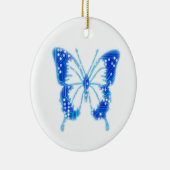 Blue Digital Butterfly, achtergrond aanpassen Keramisch Ornament (Rechts)