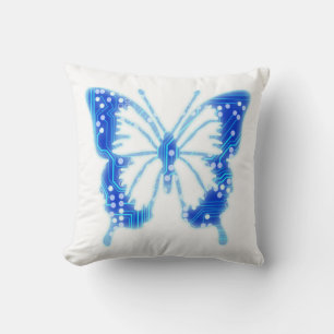 Blue Digital Butterfly, achtergrond aanpassen Kussen