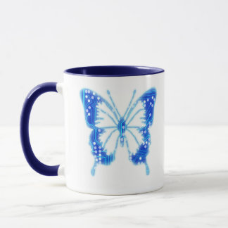 Blue Digital Butterfly, achtergrond aanpassen Mok