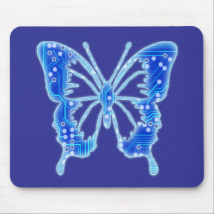Blue Digital Butterfly, achtergrond aanpassen Muismat