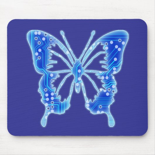 Blue Digital Butterfly, achtergrond aanpassen Muismat (Voorkant)