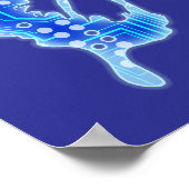Blue Digital Butterfly, achtergrond aanpassen Poster (Hoek)