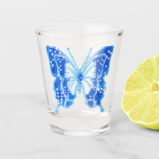 Blue Digital Butterfly, achtergrond aanpassen Shot Glas