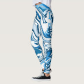 Blue Digital Fluid Art Marmer Leggings (Links)