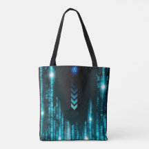 Blue Digital Galaxy Starry Space Canvas tassen