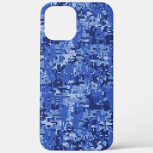 Blue Digital Pixels Camouflage Decor Texture iPhone 12 Pro Max Hoesje