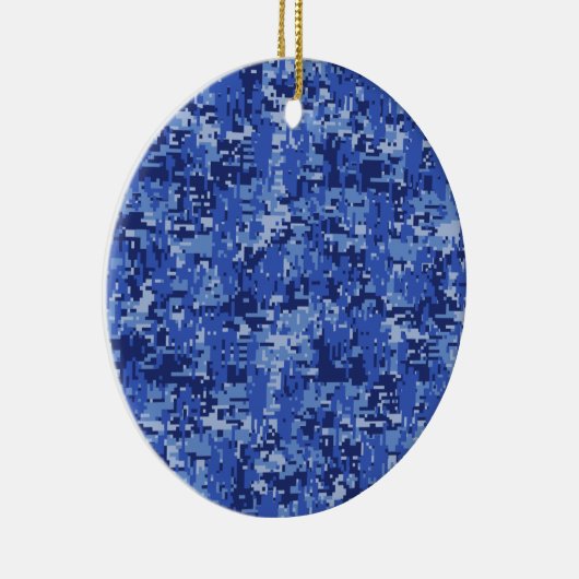 Blue Digital Pixels Camouflage Decor Texture Keramisch Ornament (Rechts)